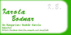 karola bodnar business card